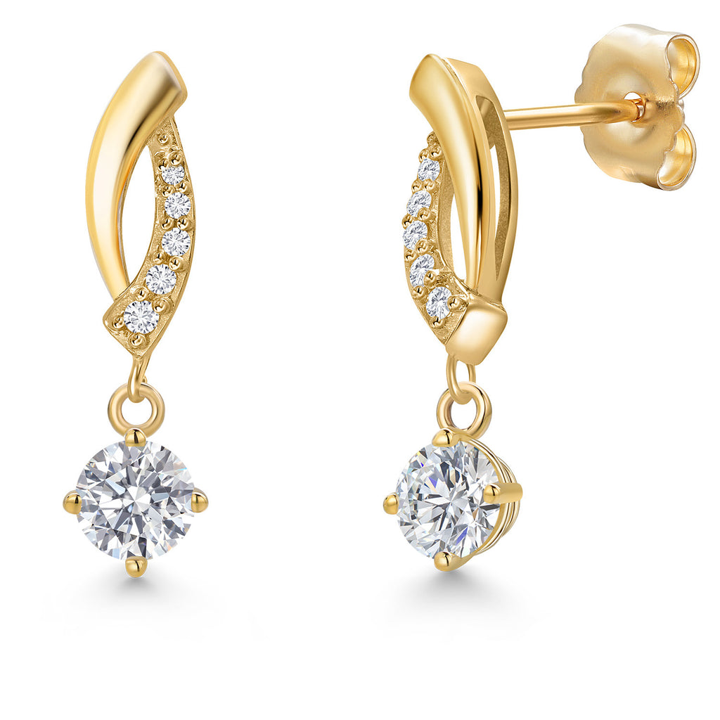 White Lab Grown Diamond - April_Earrings in 14K Yellow Gold