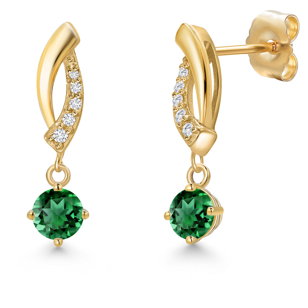Nano Emerald - May_Earrings in 14K Yellow Gold