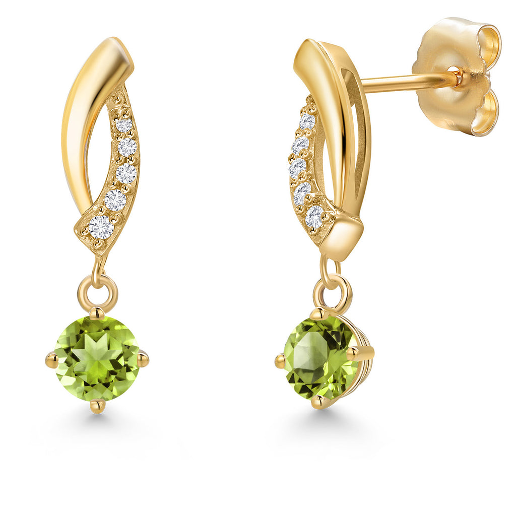 Peridot - August_Earrings in 14K Yellow Gold