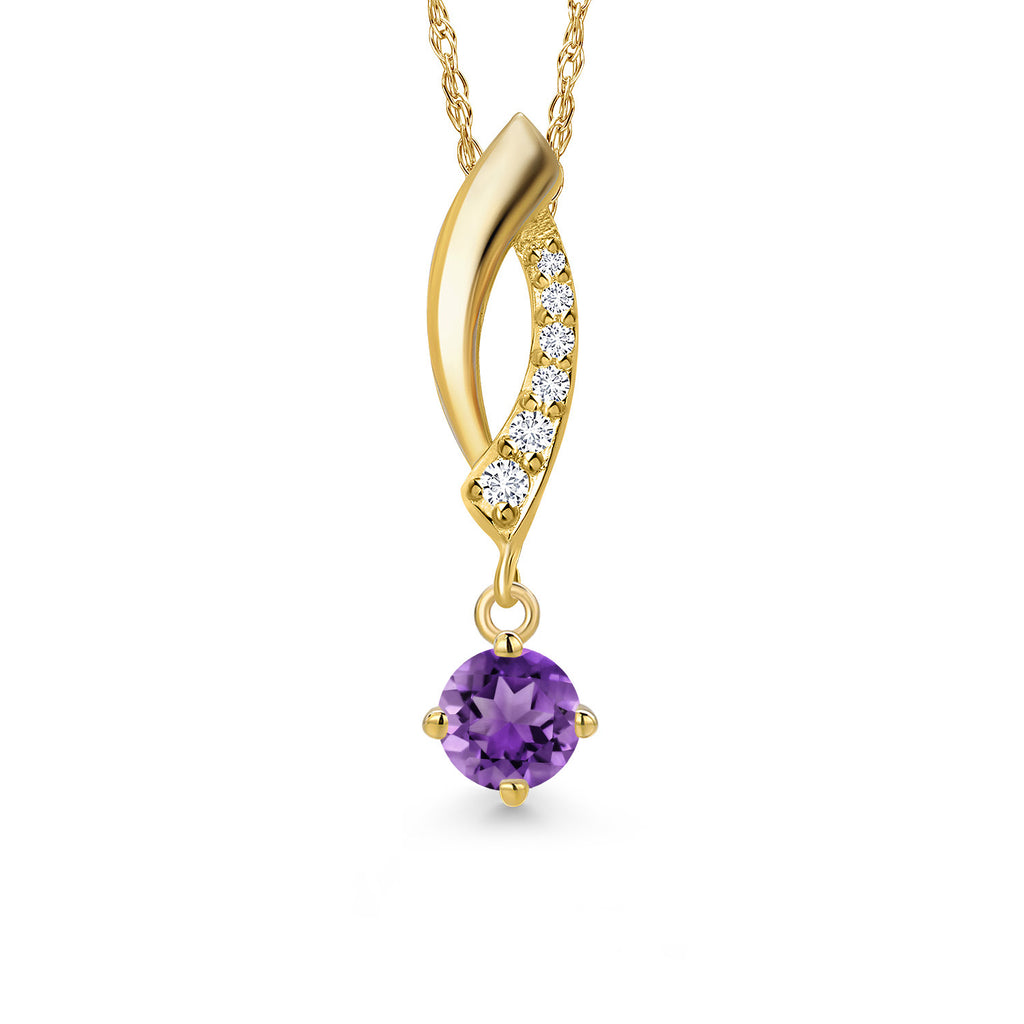 Amethyst - February_Pendant in 14K Yellow Gold