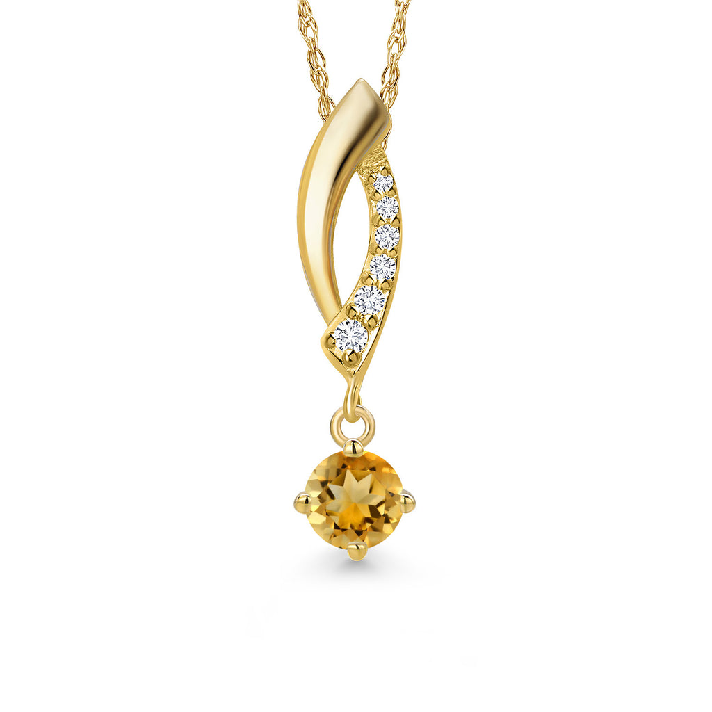 Citrine - November_Pendant in 14K Yellow Gold