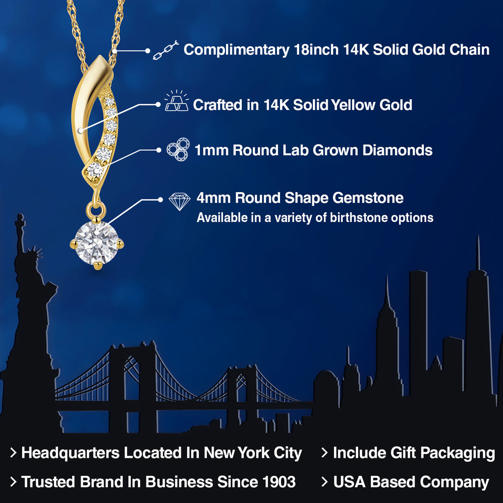 Lab Grown Diamond_Pendant in 14K Yellow Gold