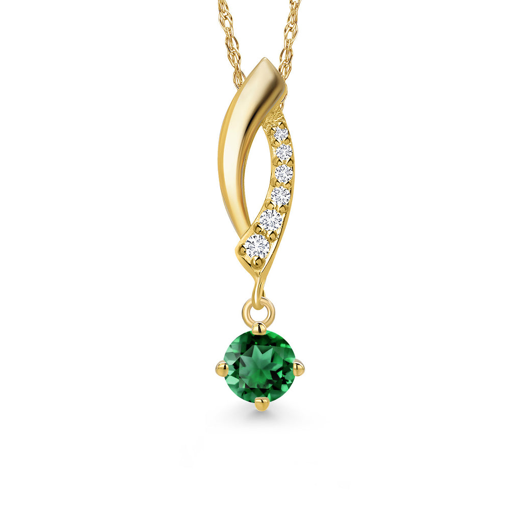 Nano Emerald - May_Pendant in 14K Yellow Gold