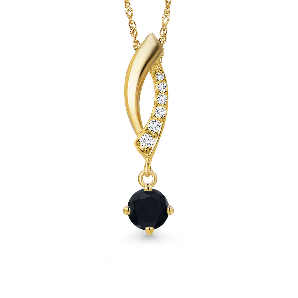 Onyx - December_Pendant in 14K Yellow Gold