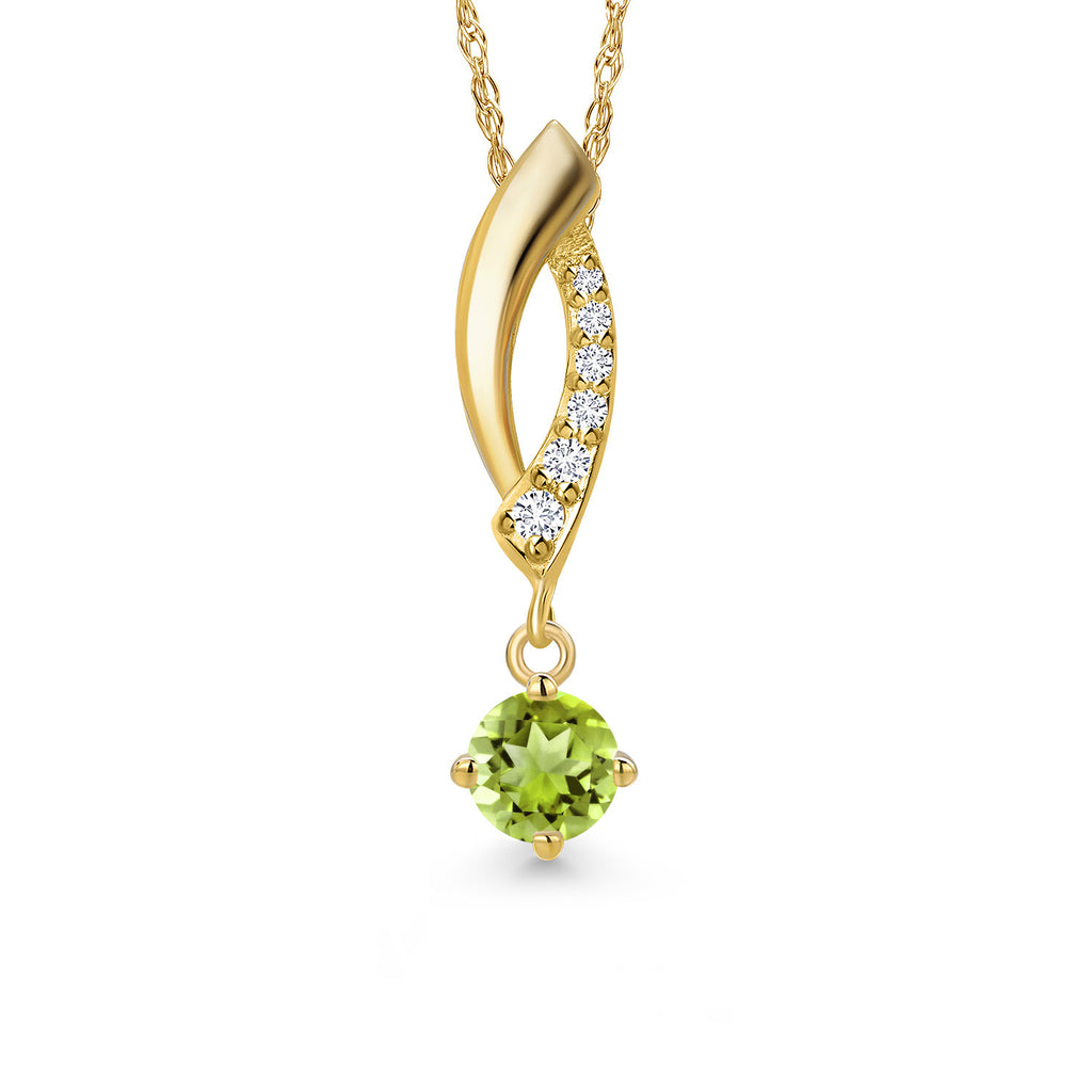 Peridot - August_Pendant in 14K Yellow Gold