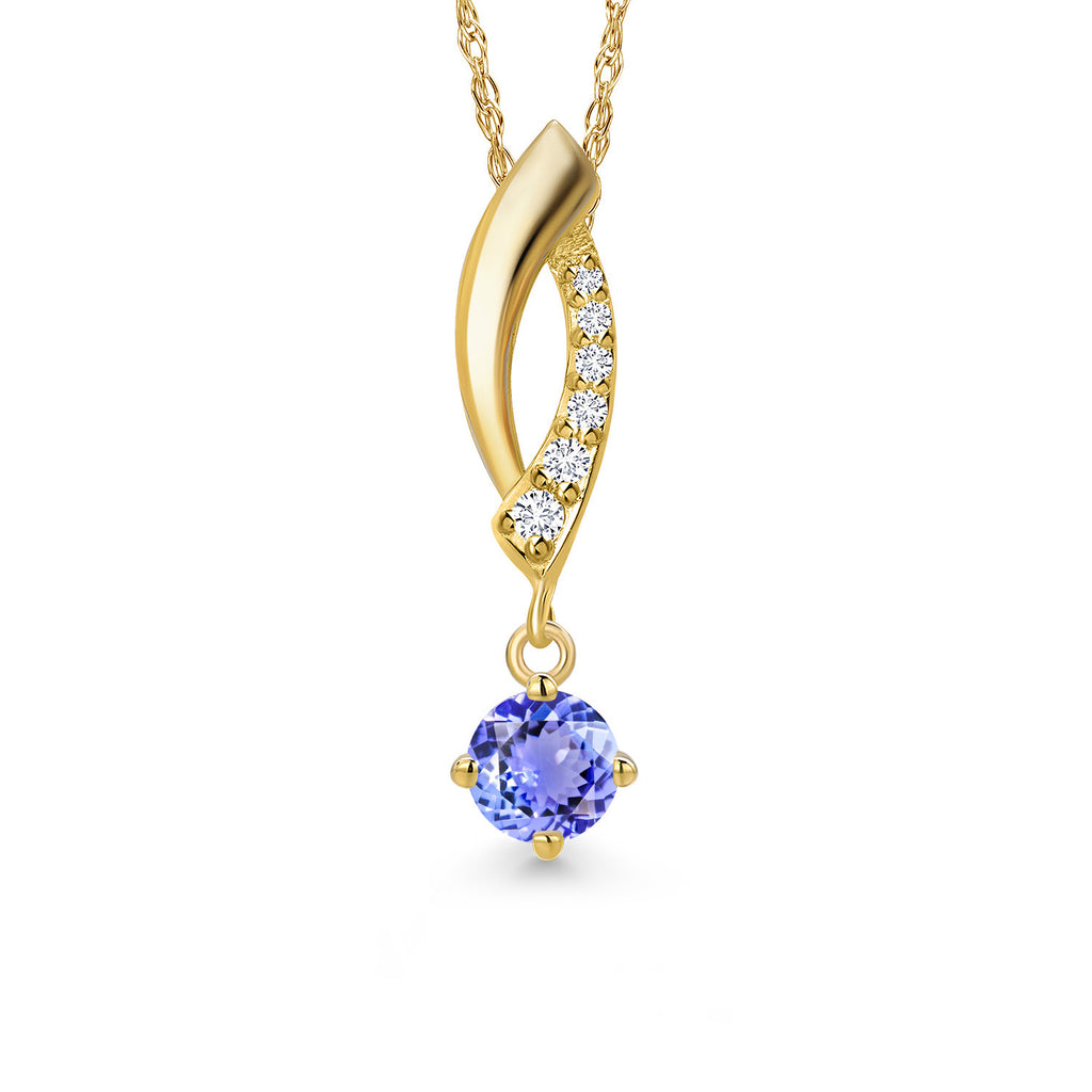 Tanzanite - December_Pendant in 14K Yellow Gold