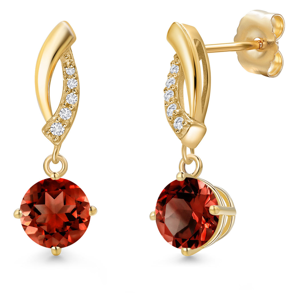 Garnet - January_Earrings in 14K Yellow Gold