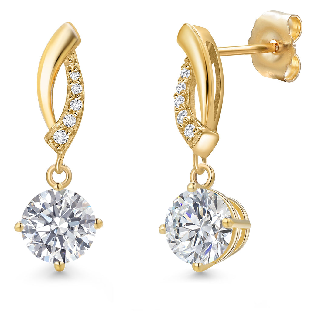 2 Carats_Earrings in 14K Yellow Gold