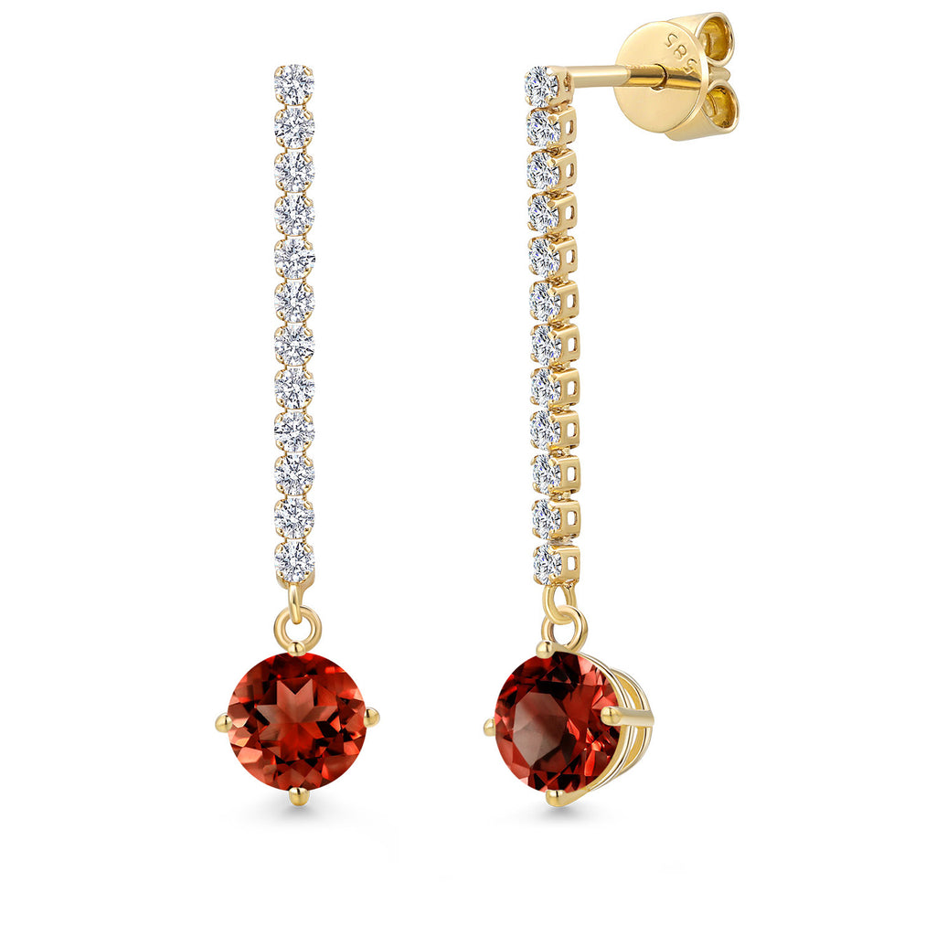 Garnet - January_Earrings in 14K Yellow Gold