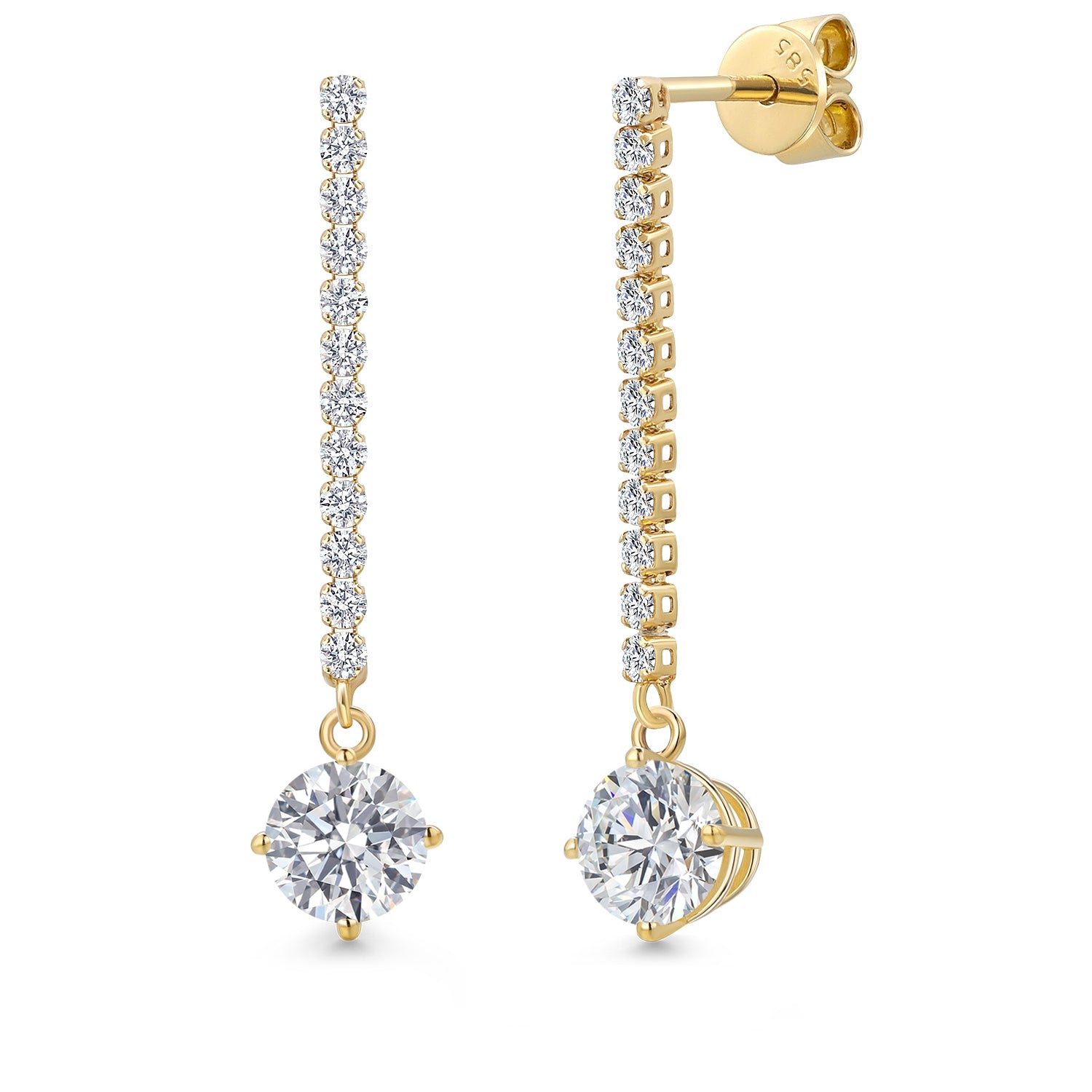 White Lab Grown Diamond - April_Earrings in 14K Yellow Gold