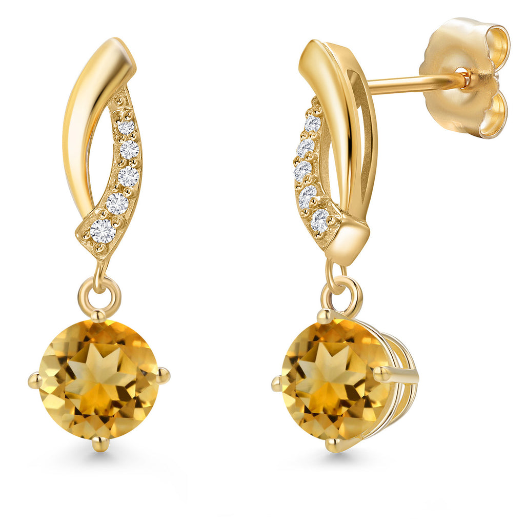 Citrine - November_Earrings in 14K Yellow Gold