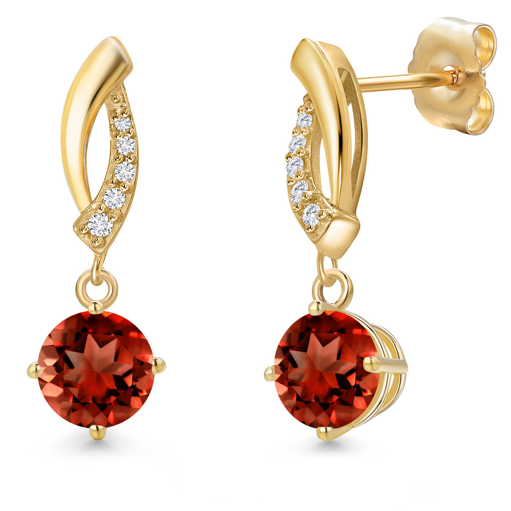 Garnet - January_Earrings in 14K Yellow Gold