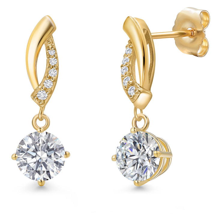 1.5 Carats_Earrings in 14K Yellow Gold