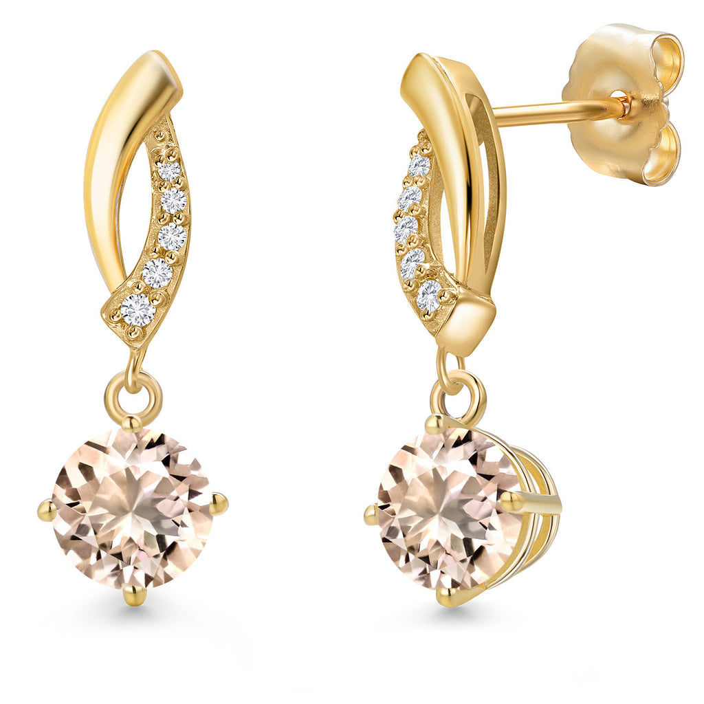Morganite - October_Earrings in 14K Yellow Gold