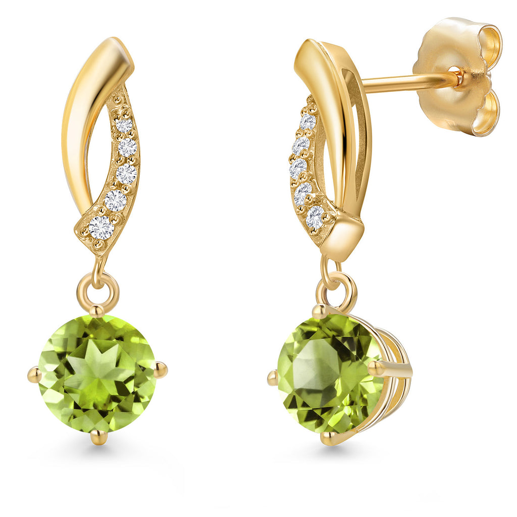 Peridot - August_Earrings in 14K Yellow Gold