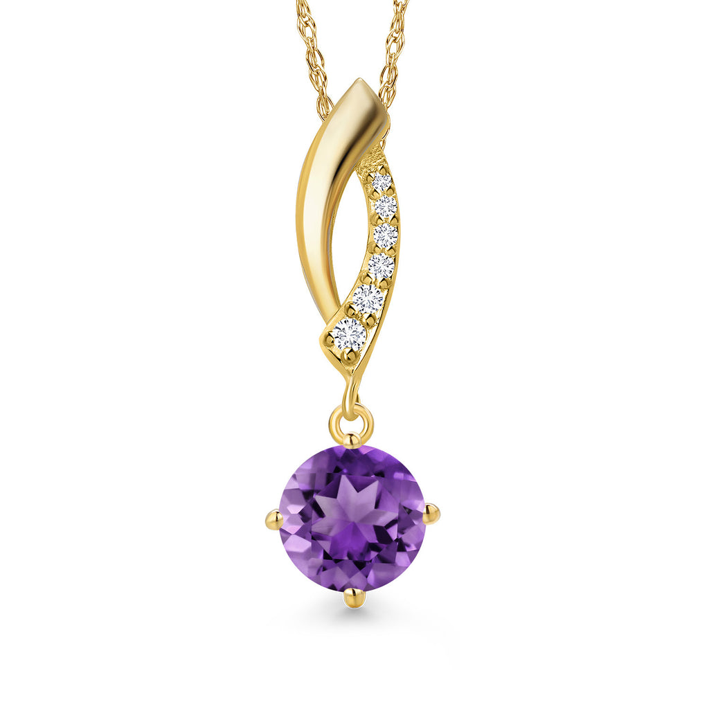 Amethyst - February_Pendant in 14K Yellow Gold