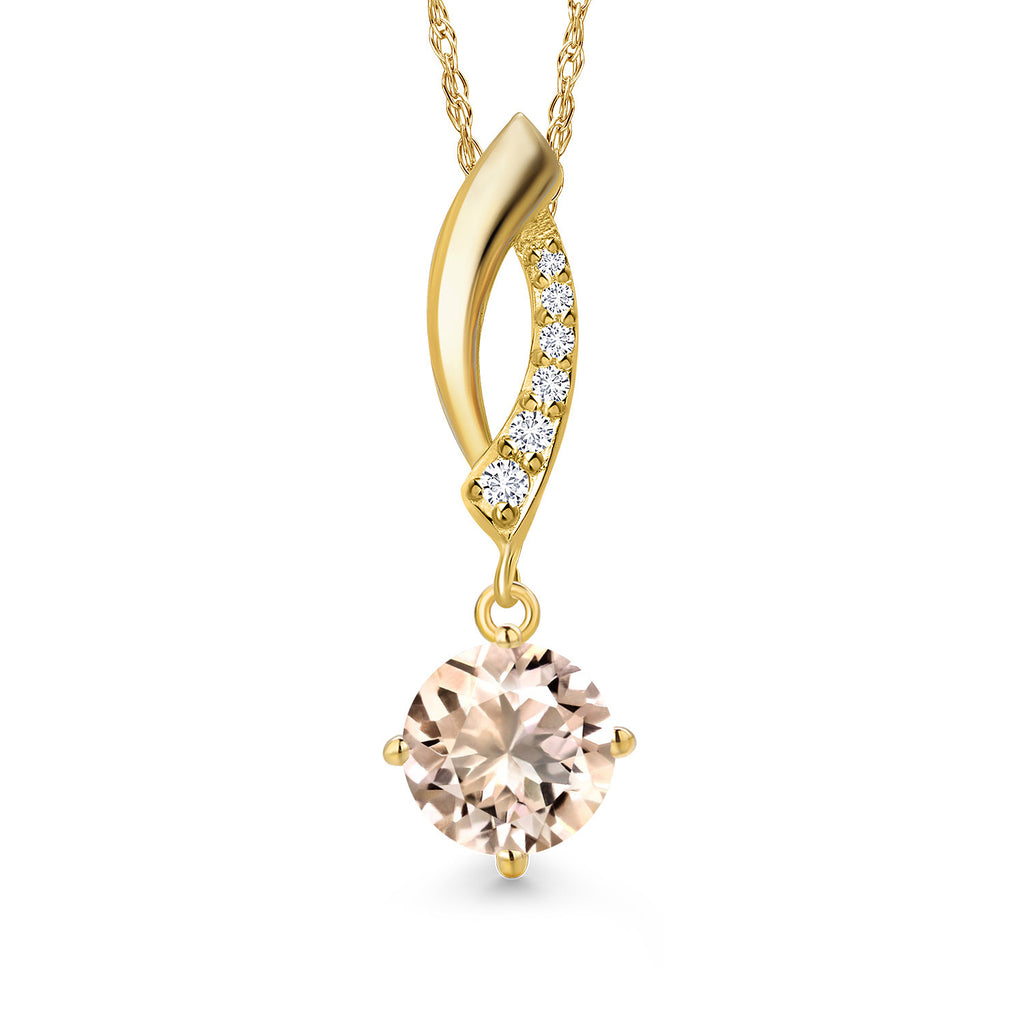 Morganite - October_Pendant in 14K Yellow Gold