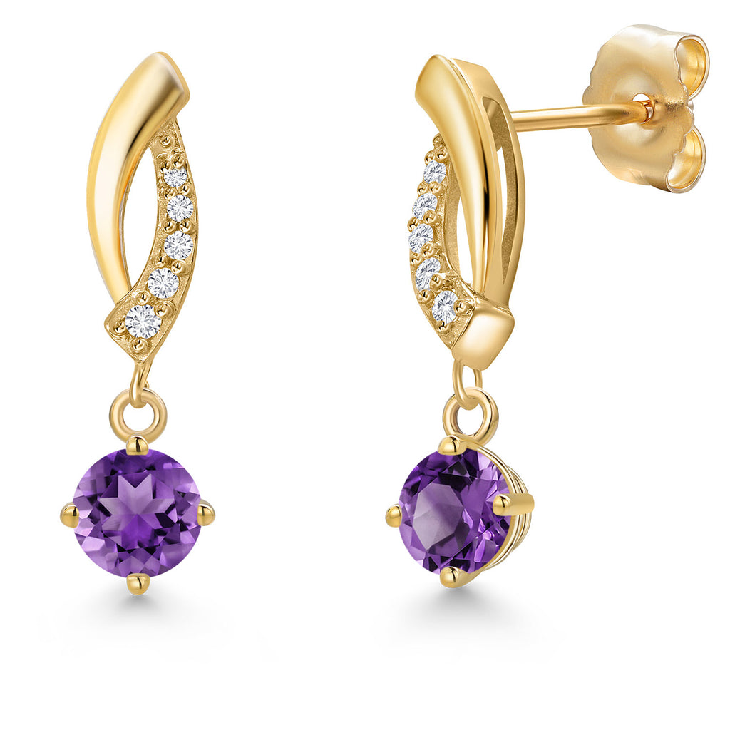 Amethyst - February_Earrings in 14K Yellow Gold