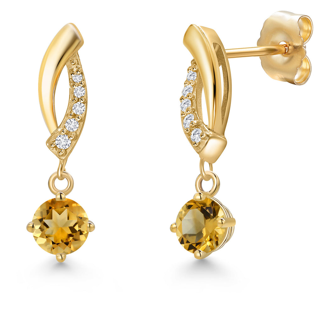 Citrine - November_Earrings in 14K Yellow Gold