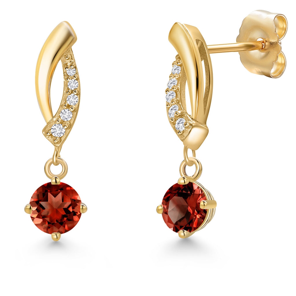 Garnet - January_Earrings in 14K Yellow Gold