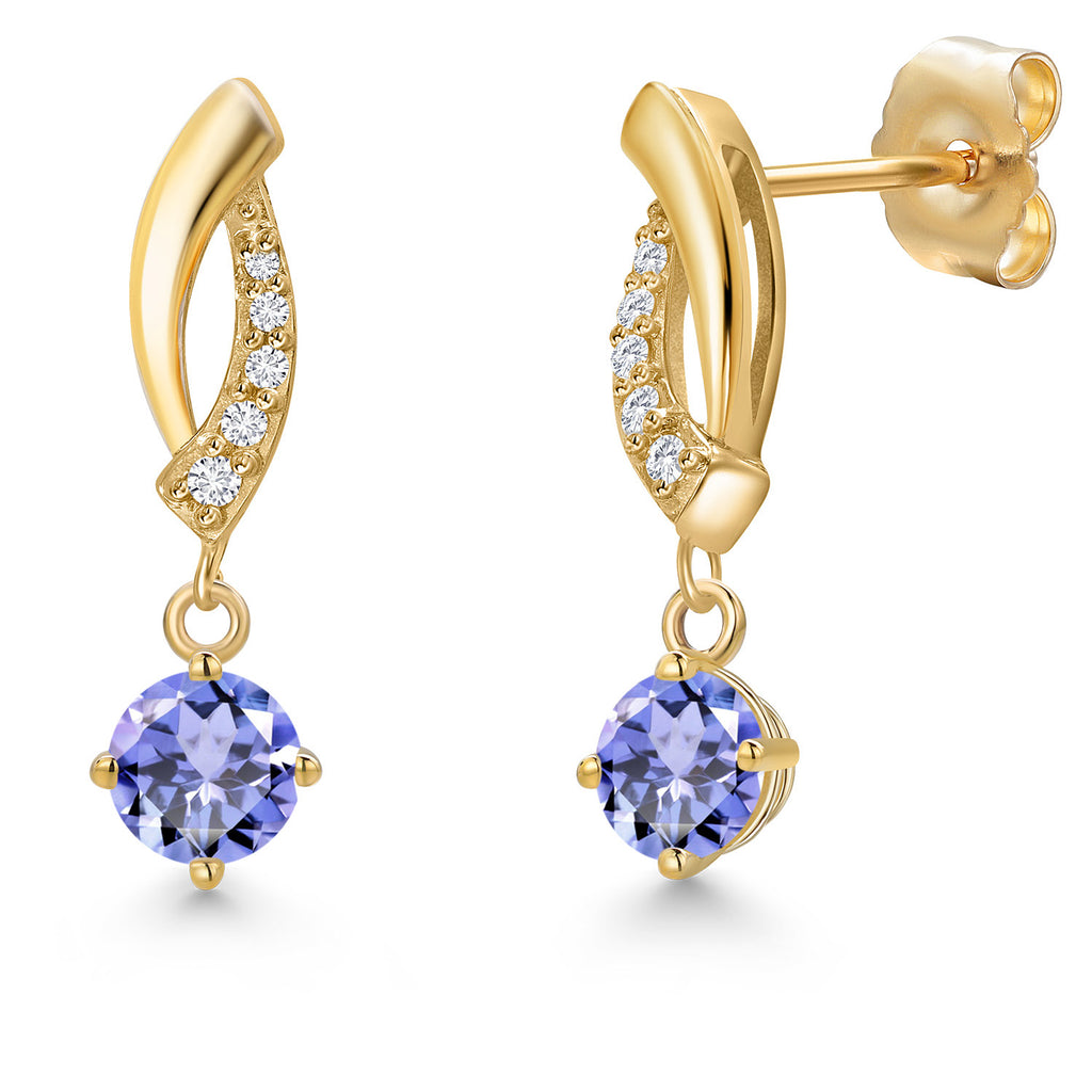 Tanzanite - December_Earrings in 14K Yellow Gold