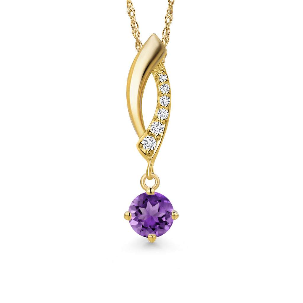 Amethyst - February_Pendant in 14K Yellow Gold