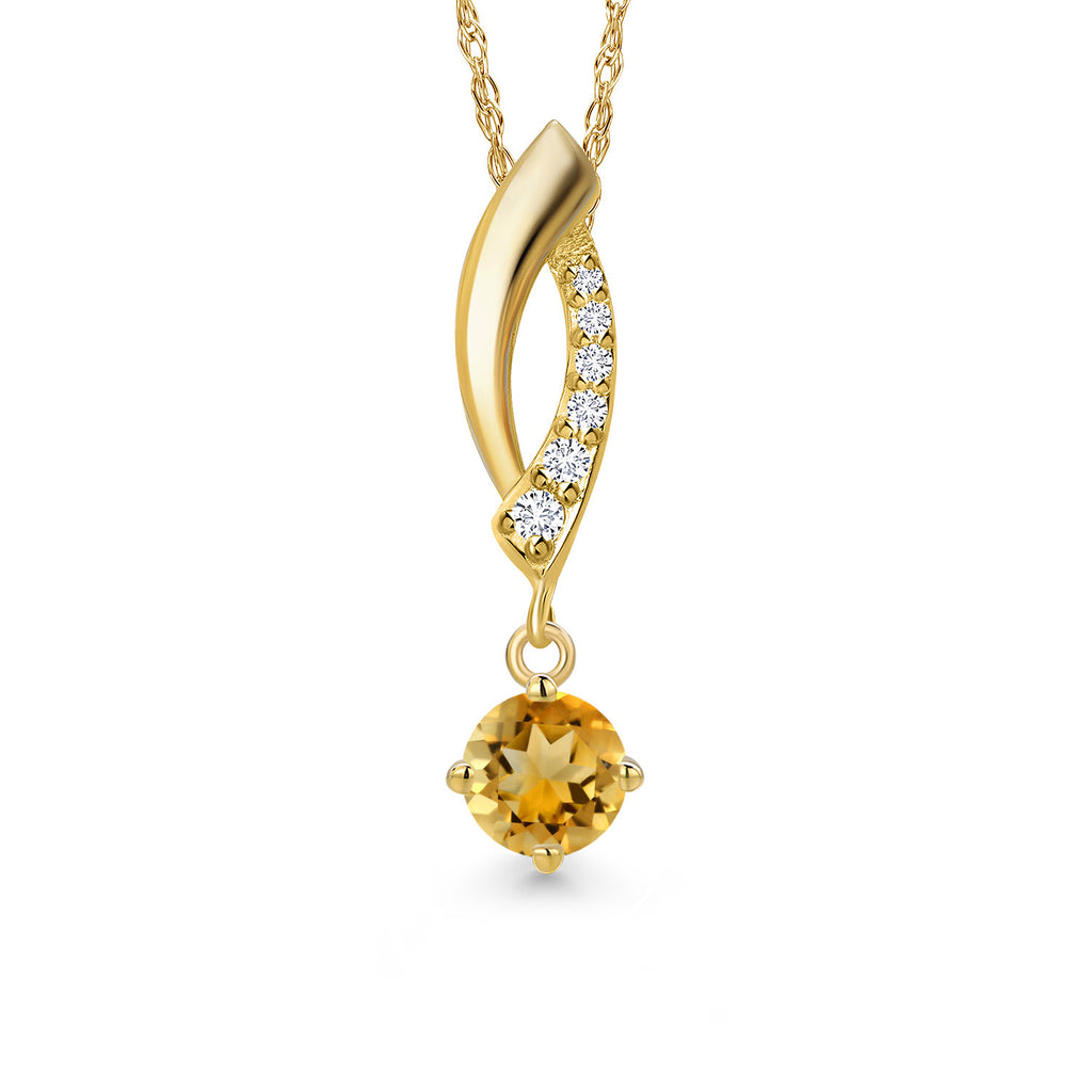 Citrine - November_Pendant in 14K Yellow Gold