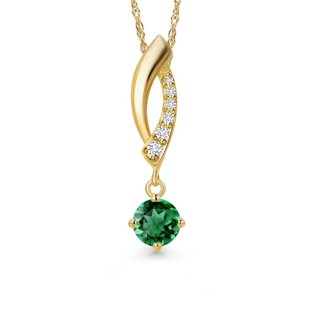 Nano Emerald - May_Pendant in 14K Yellow Gold