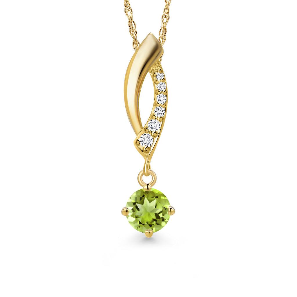 Peridot - August_Pendant in 14K Yellow Gold