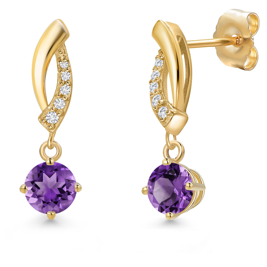 Amethyst - February_Earrings in 14K Yellow Gold