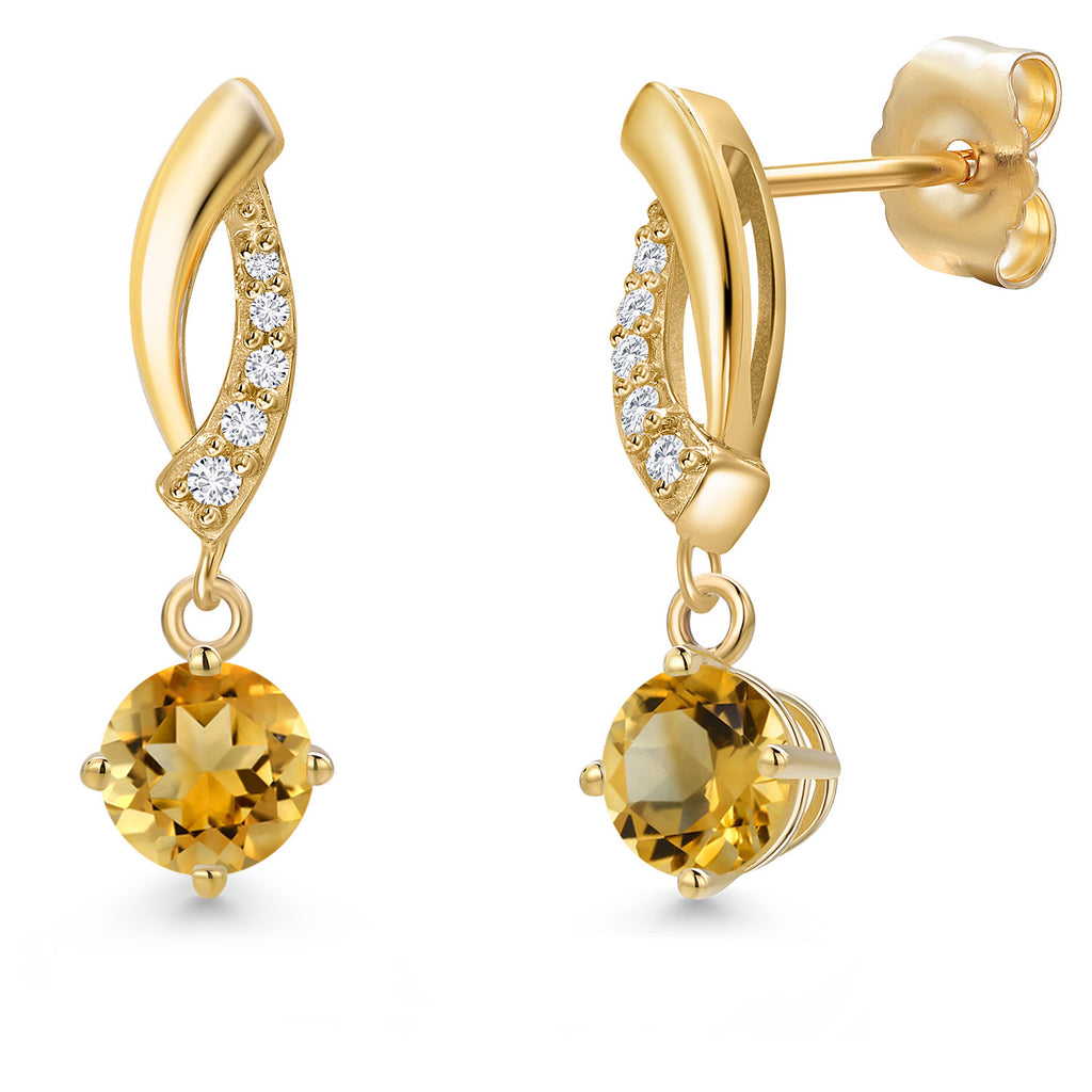 Citrine - November_Earrings in 14K Yellow Gold