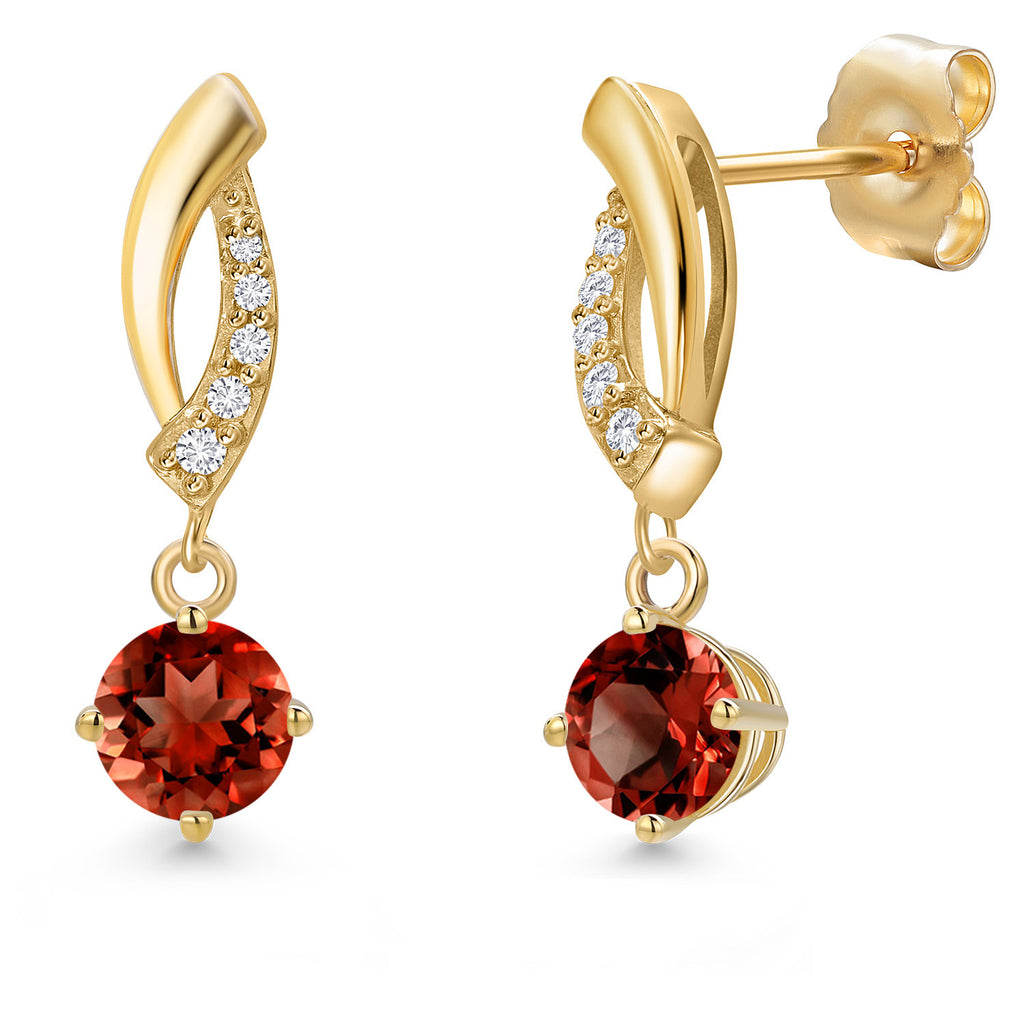 Garnet - January_Earrings in 14K Yellow Gold