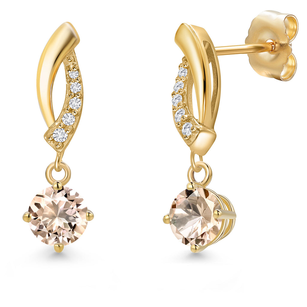 Morganite - October_Earrings in 14K Yellow Gold