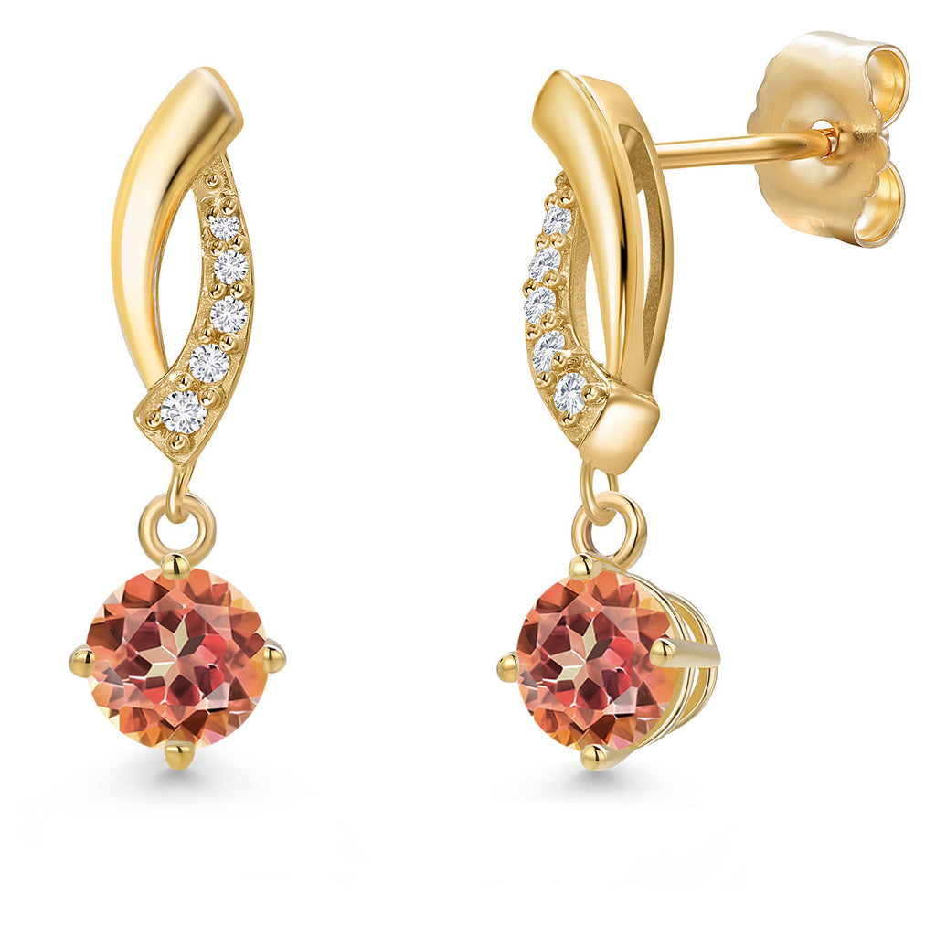 Ecstasy Mystic Topaz_Earrings in 14K Yellow Gold