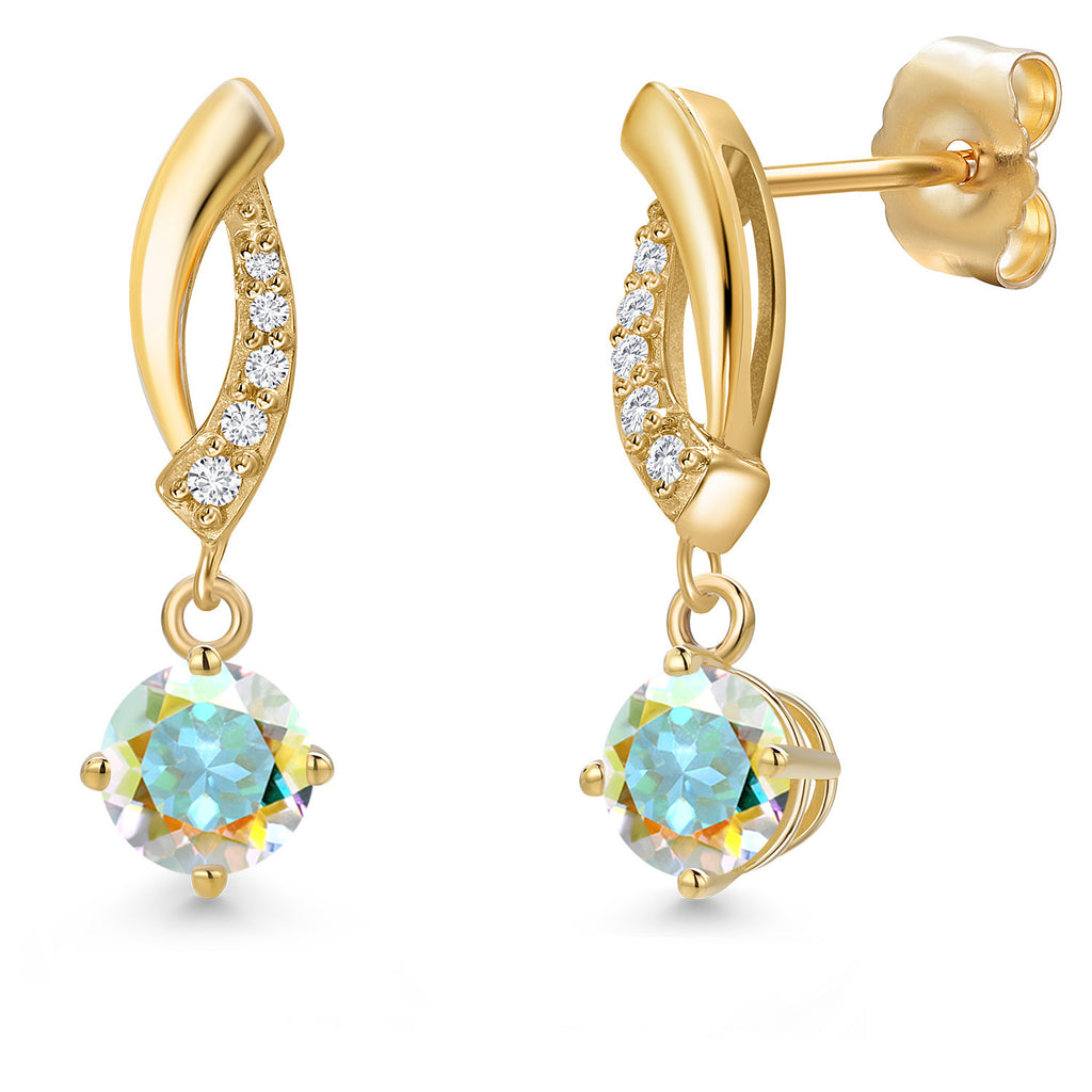 Mercury Mist Mystic Topaz_Earrings in 14K Yellow Gold