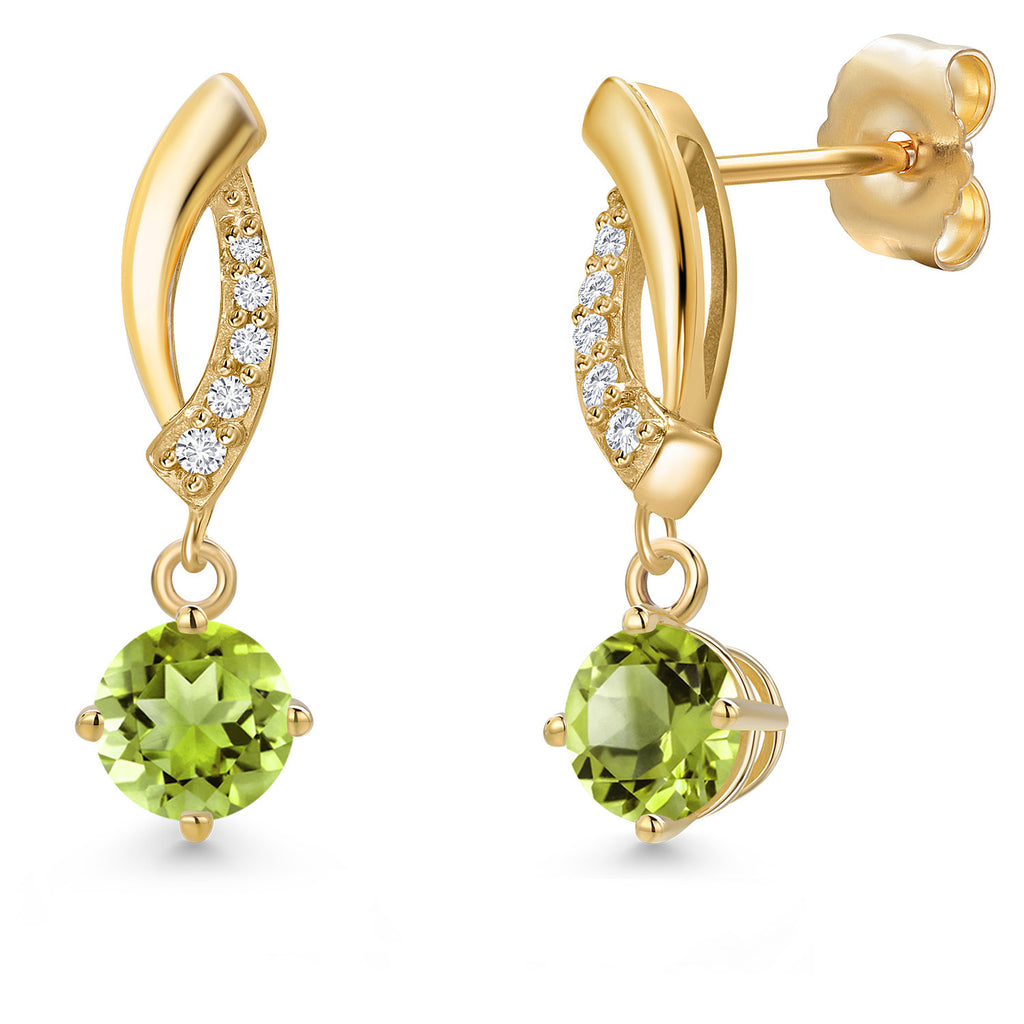 Peridot - August_Earrings in 14K Yellow Gold