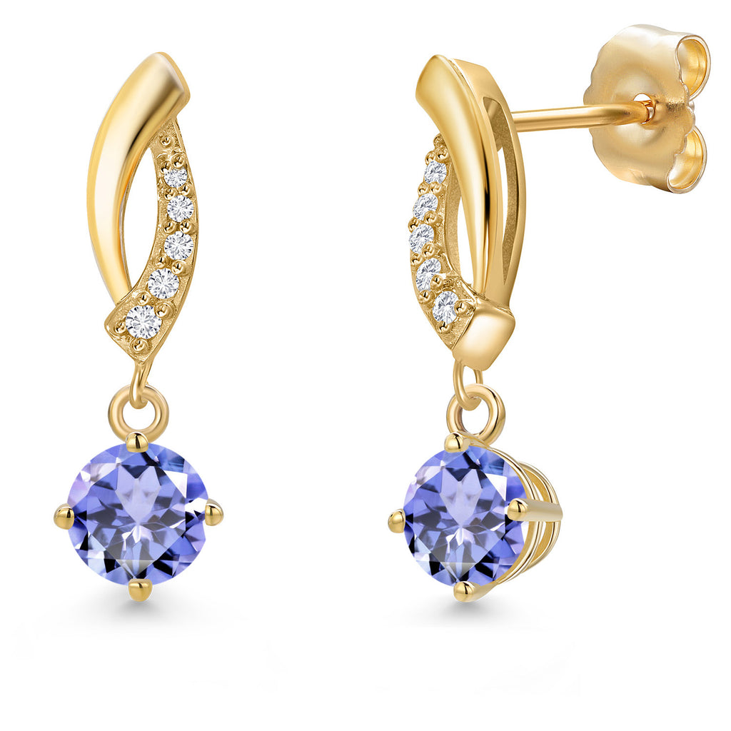 Tanzanite - December_Earrings in 14K Yellow Gold