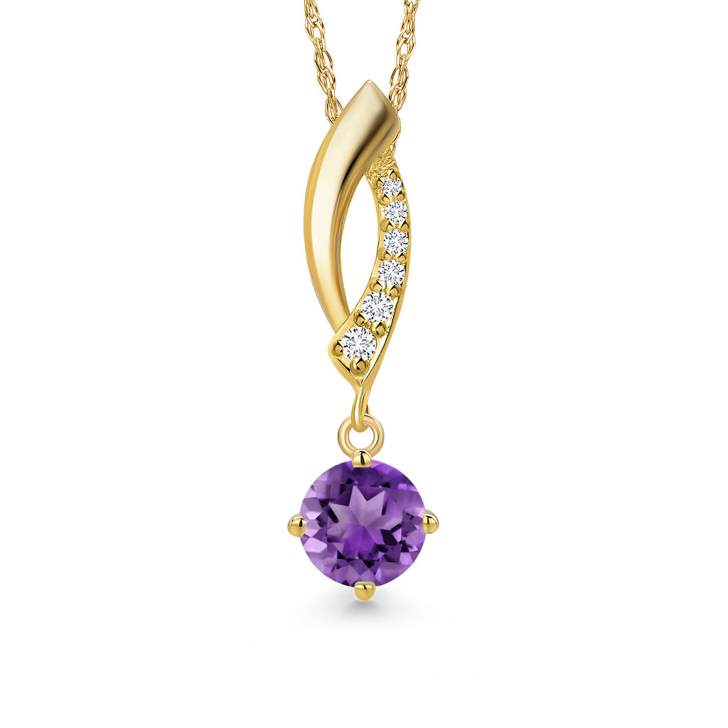 Amethyst - February_Pendant in 14K Yellow Gold
