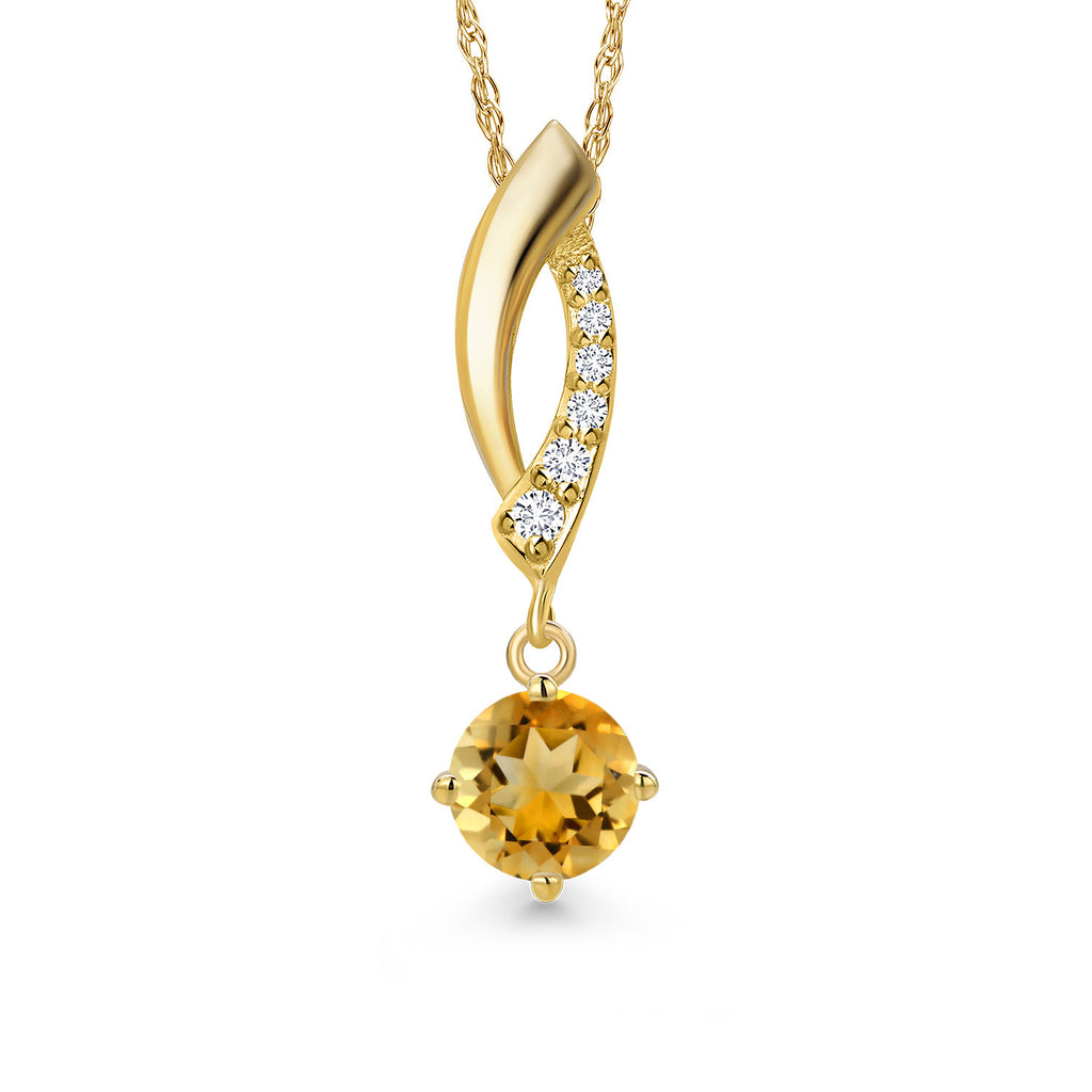 Citrine - November_Pendant in 14K Yellow Gold