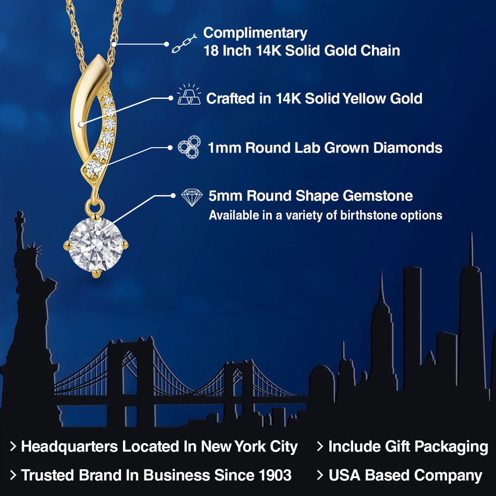 Lab Grown Diamond_Pendant in 14K Yellow Gold