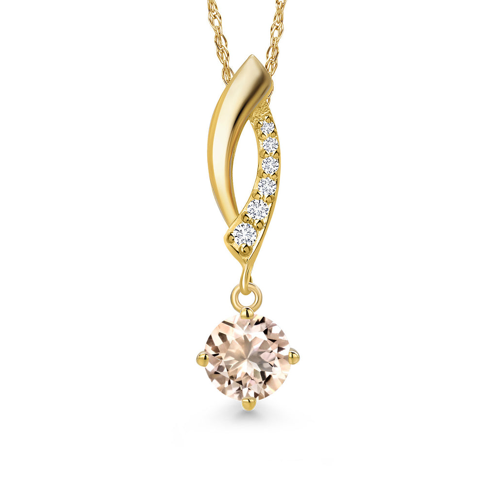 Morganite - October_Pendant in 14K Yellow Gold