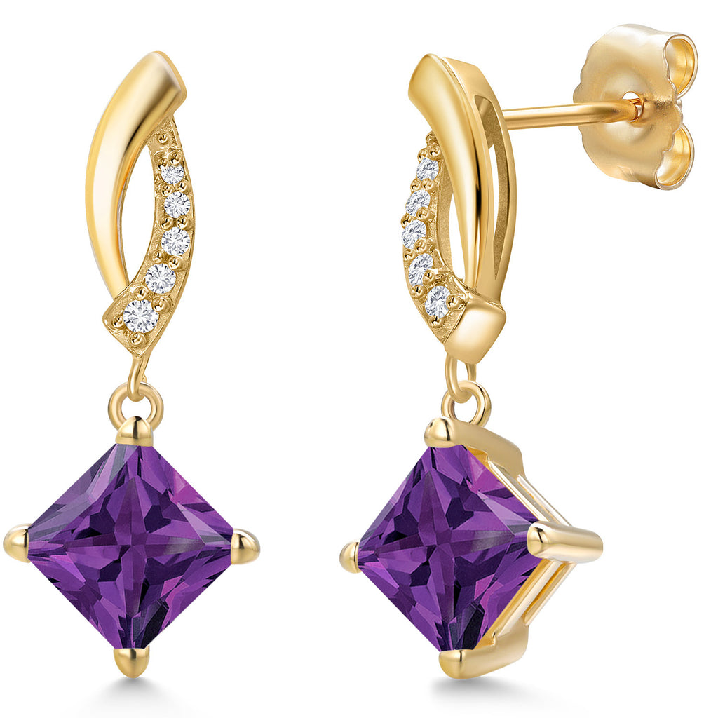 Amethyst - February_Earrings in 14K Yellow Gold