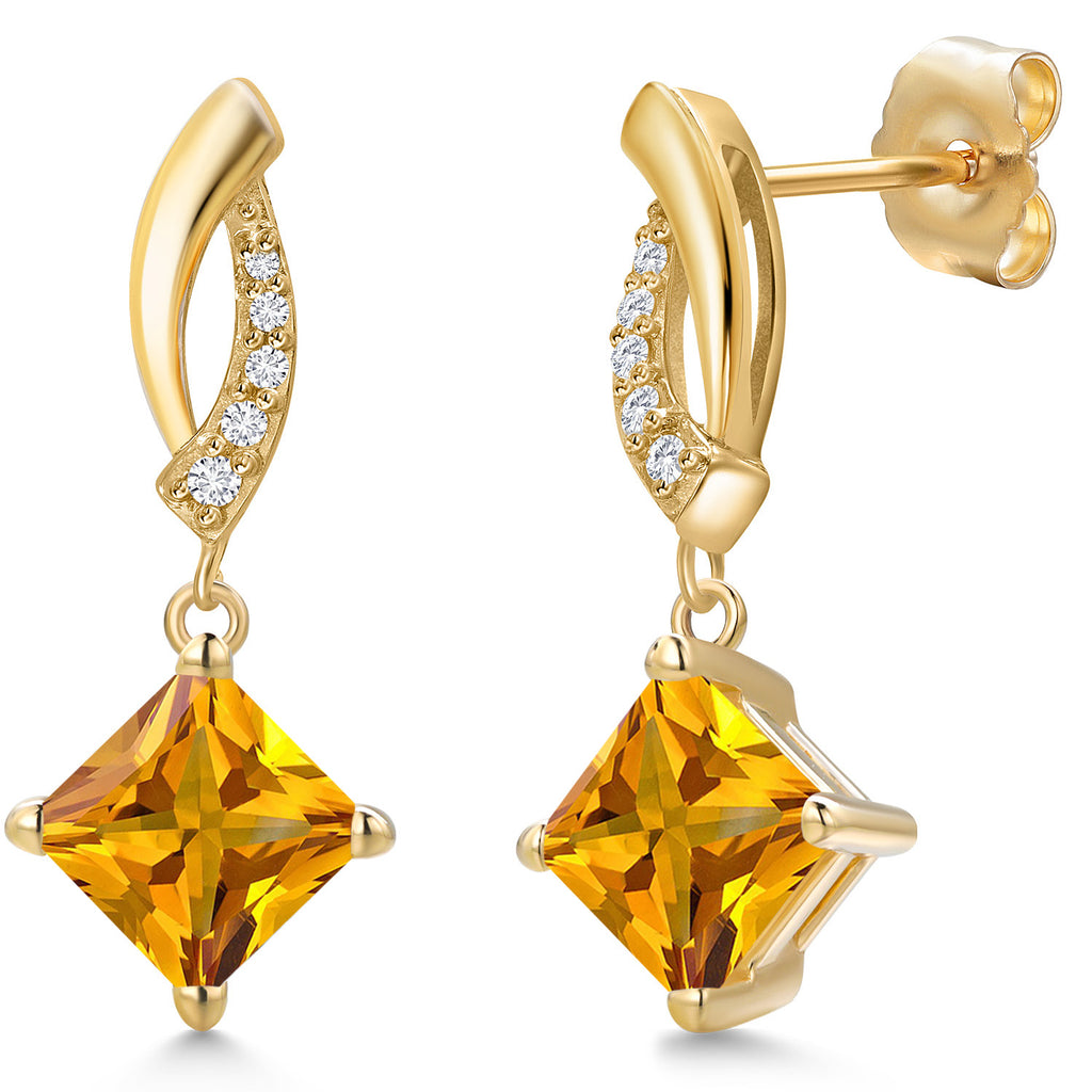 Citrine - November_Earrings in 14K Yellow Gold