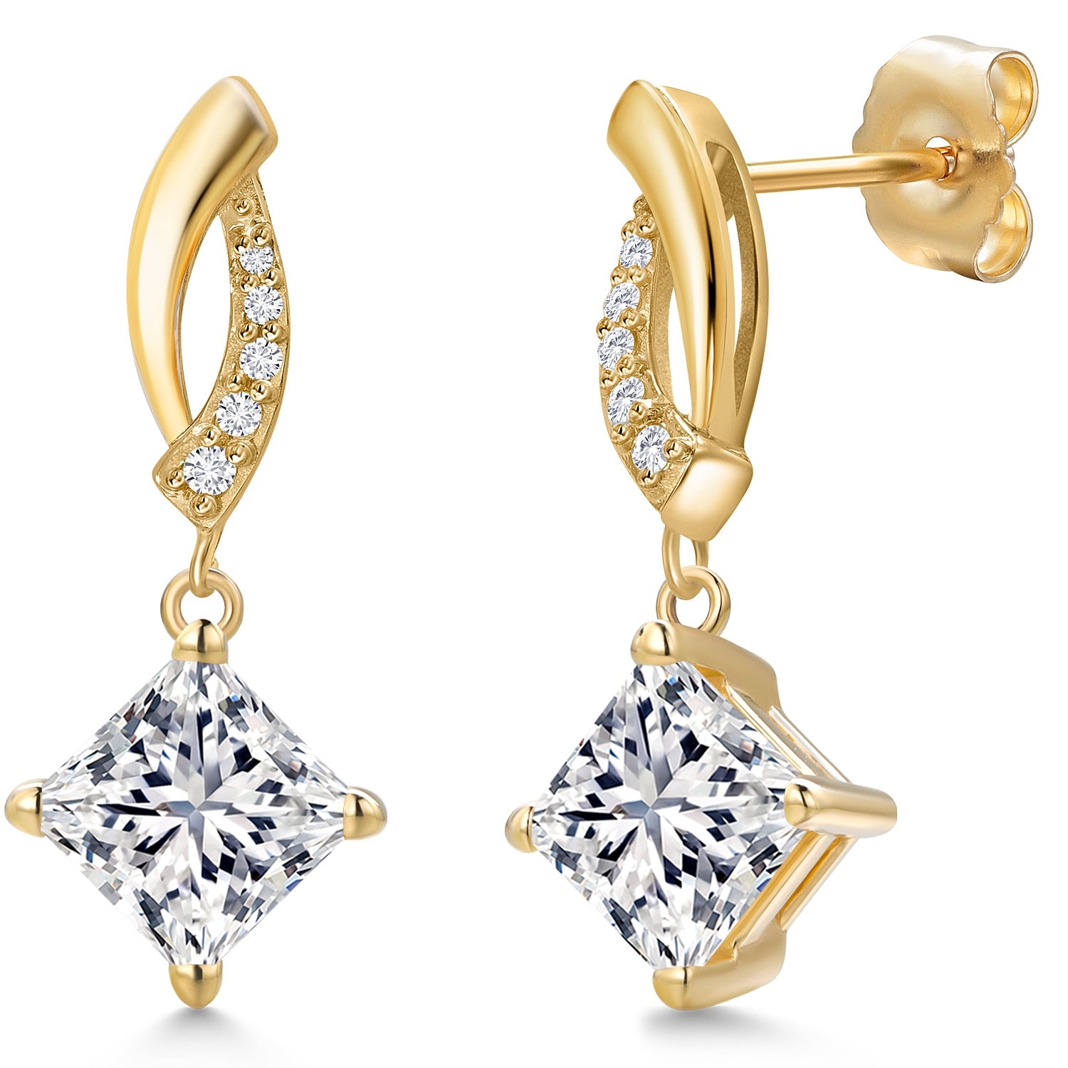 White Lab Grown Diamond - April_Earrings in 14K Yellow Gold