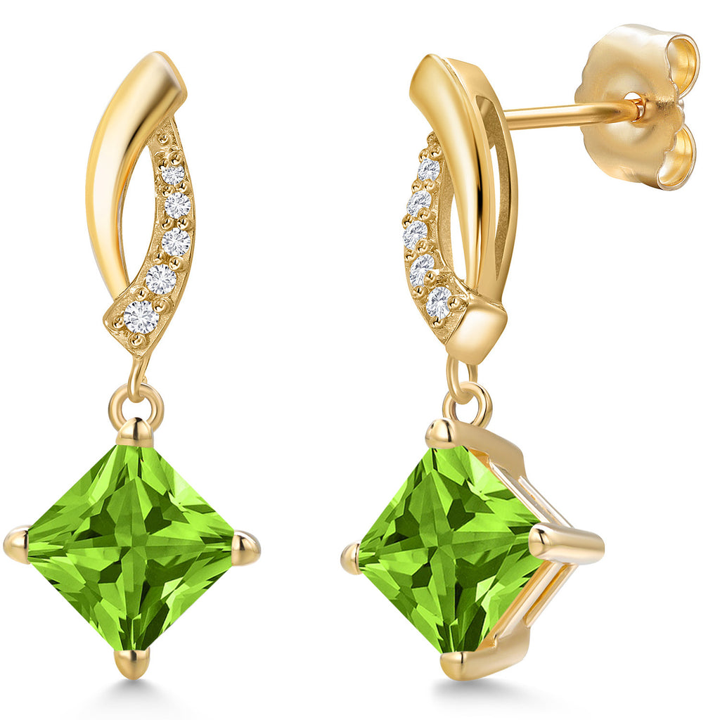 Peridot - August_Earrings in 14K Yellow Gold