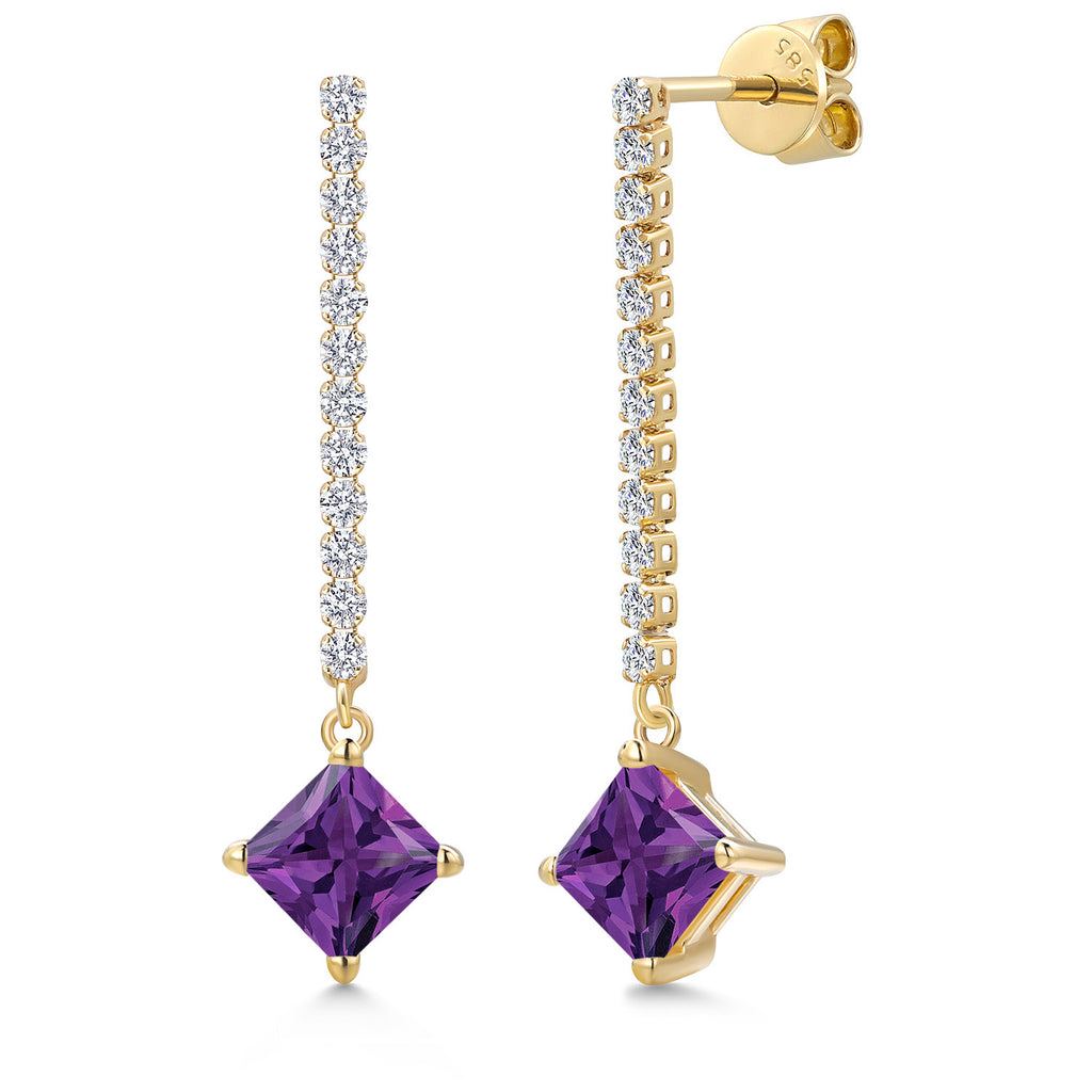 Amethyst - February_Earrings in 14K Yellow Gold