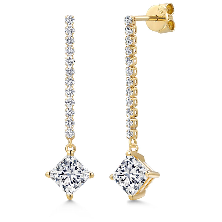 Princess Cut_Earrings in 14K Yellow Gold