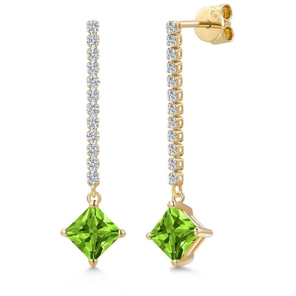 Peridot - August_Earrings in 14K Yellow Gold