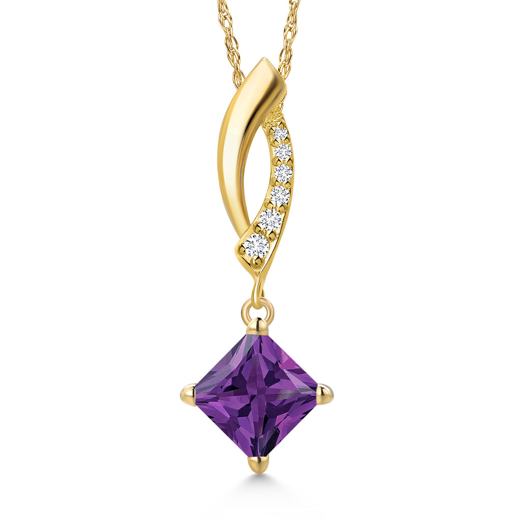Amethyst - February_Pendant in 14K Yellow Gold