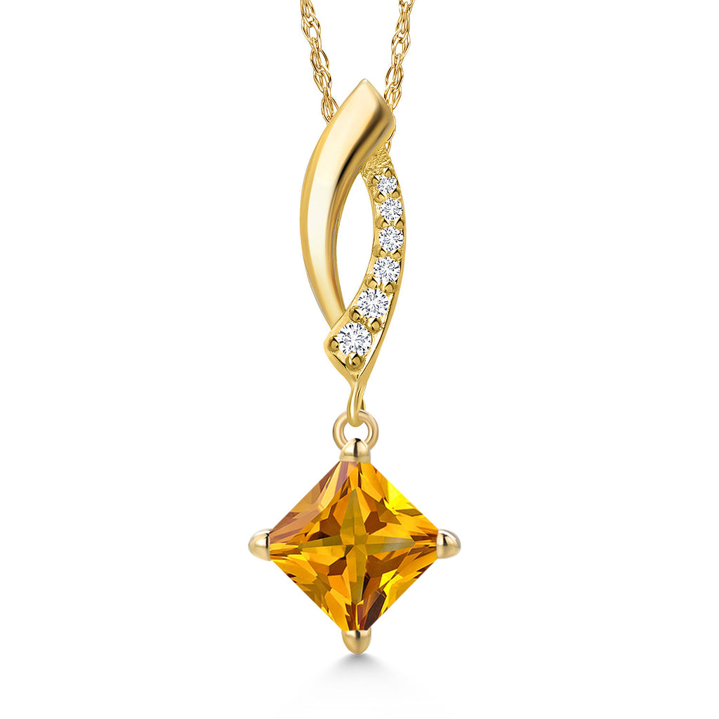 Citrine - November_Pendant in 14K Yellow Gold